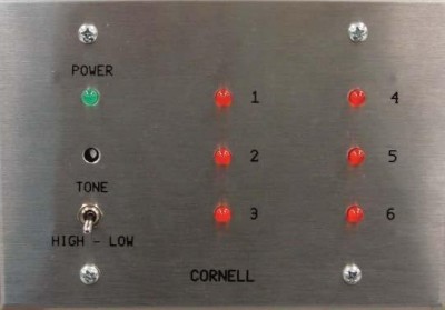 Annunciator, 6 Zone on 3 Gang Stainless Steel Plate