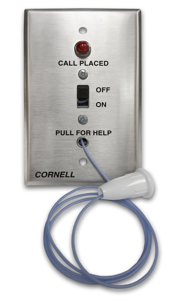 Cornell Station Call System E-114-3WP | Emergency Nurse Anti-Microbial Pull With Called Placed Light, Slide Switch, Water-Resistant | Cornell Communications Emergency Call Systems